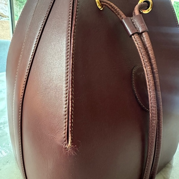 Cartier Burgundy Leather Bucket Bag main image 10